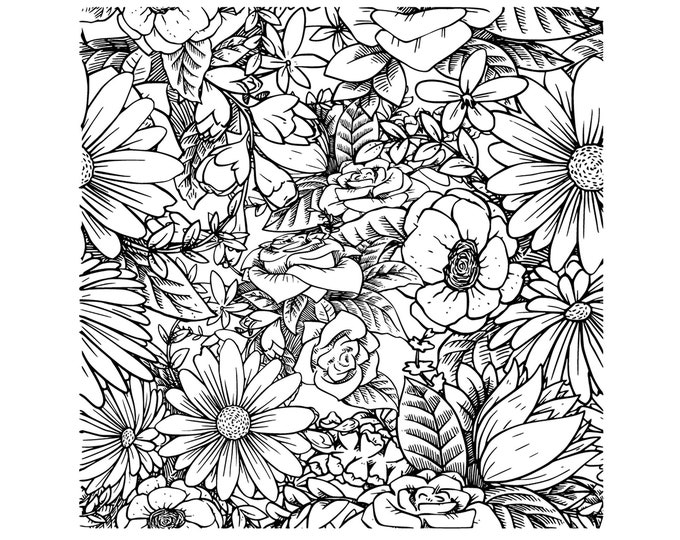 Wild flowers silicone clear stamp