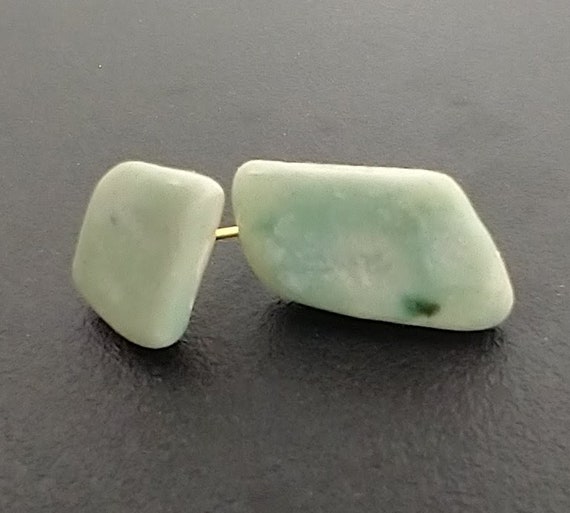 One-of-a-kind asymmetrical ceramic stud earrings