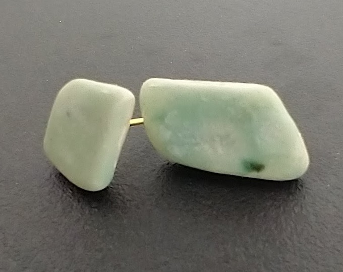 One-of-a-kind asymmetrical ceramic stud earrings