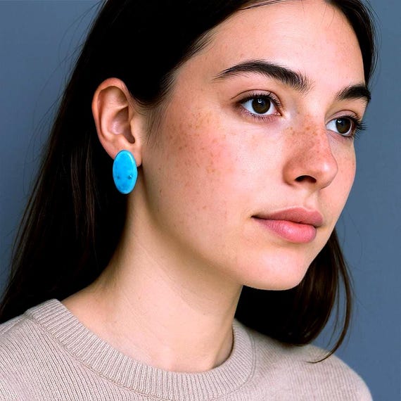 Handmade Turquoise Ceramic Earrings · One of a Kind Artisan Jewelry · Gift-Ready Box