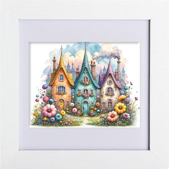 Whimsical Fairytale Houses Art Print