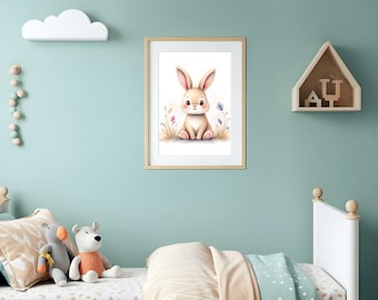 Sweet Bunny Canvas Print – Nursery Wall Art