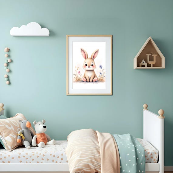 Sweet Bunny Canvas Print & Custom Gift Options – Nursery Art, Tumblers, Coasters and More