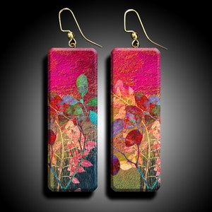 Abstract floral polymer clay earrings