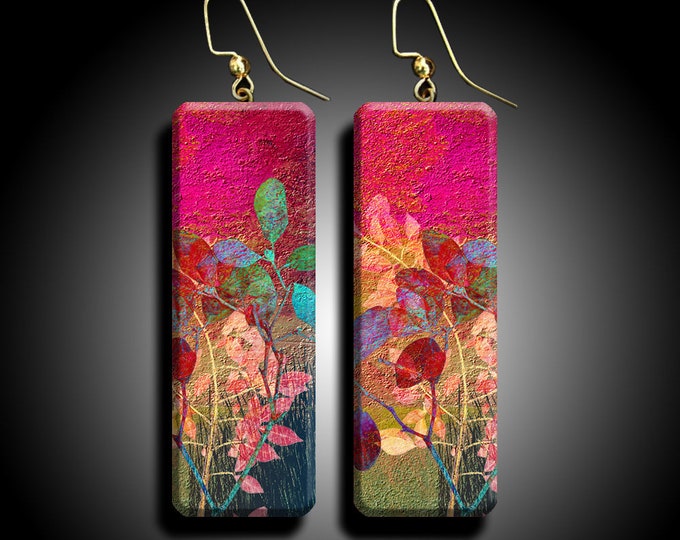 Abstract floral polymer clay earrings