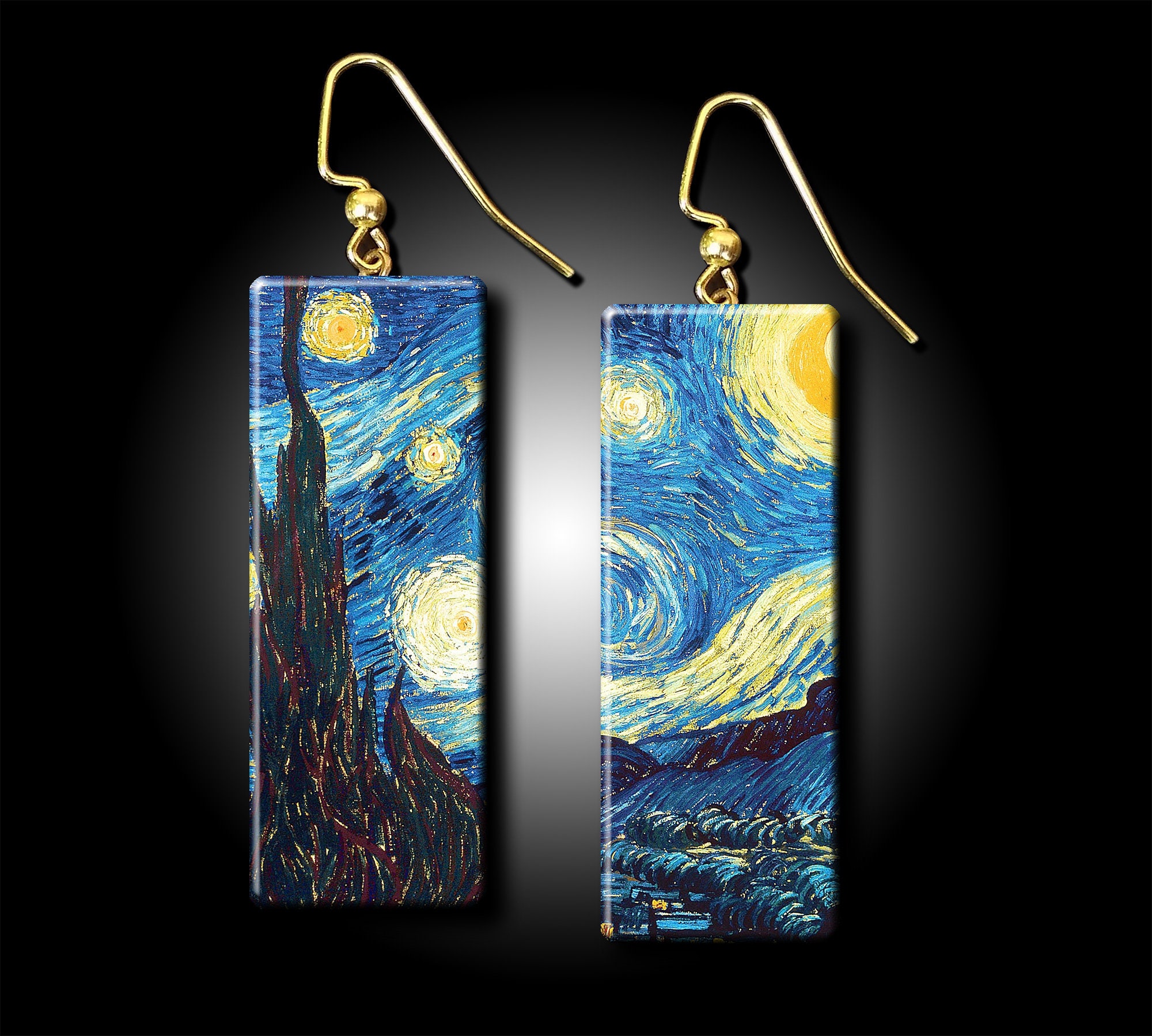 Starry Night Polymer Clay Earrings - Etsy
