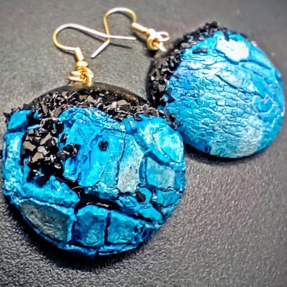 Distressed one-of-a-kind polymer clay earrings