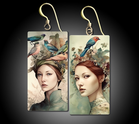Abstract art polymer clay earrings