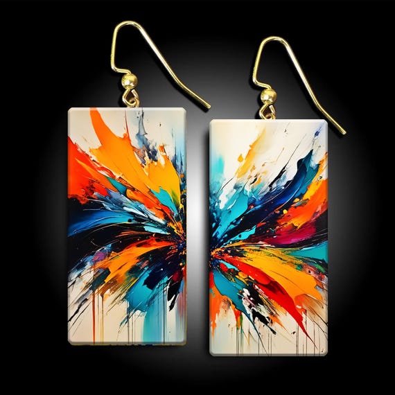 Abstract art polymer clay earrings