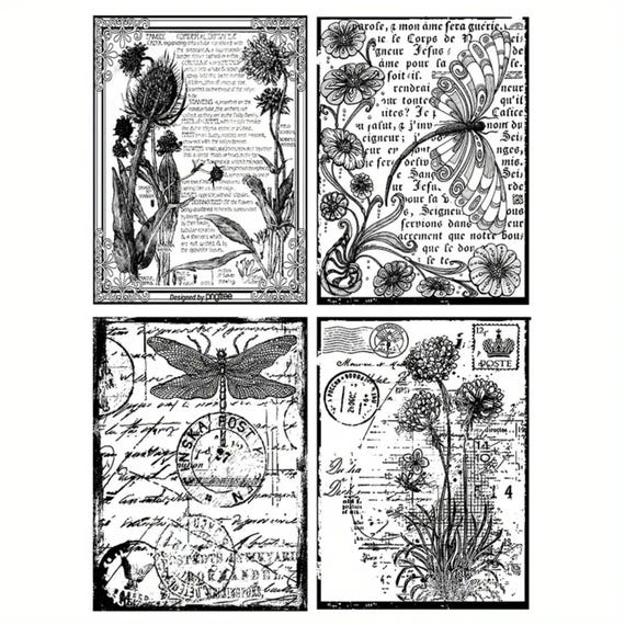 Letter and nature silicone clear stamp
