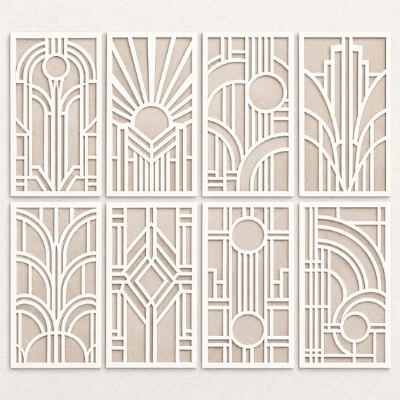 Art Deco Stencil Set • Reusable Mylar • Geometric Deco Patterns