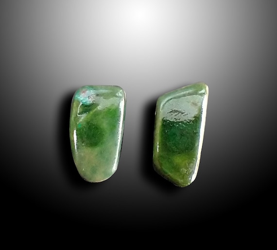 One-of-a-kind asymmetrical ceramic stud earrings