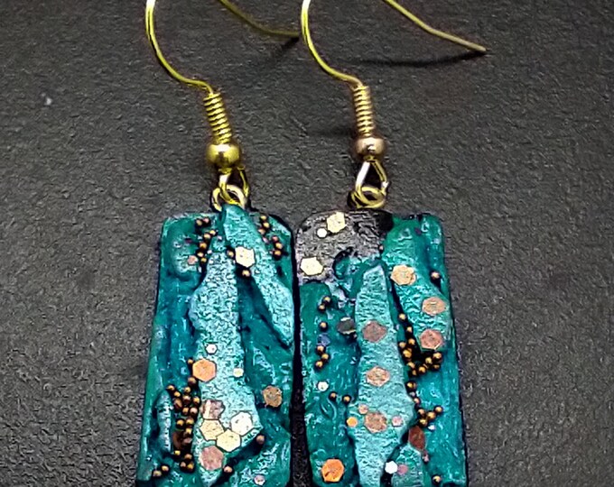 One-of-a-kind organic distressed earrings