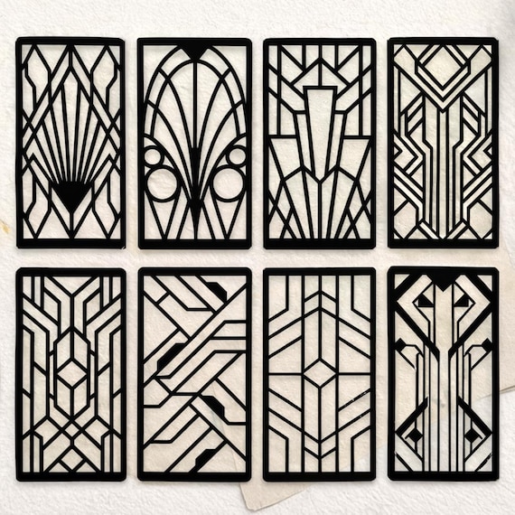 Art Deco Stencil Set • Reusable Mylar • Geometric Deco Patterns - Set 2