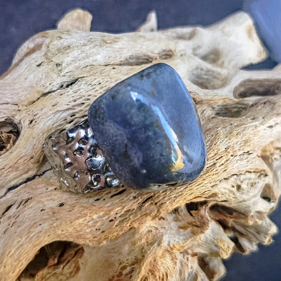 One-of-a-kind Handmade Weathered Ceramic Ring – Gift Wrapped