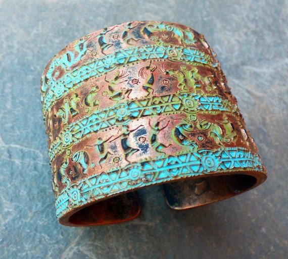 Kokopelli polymer clay bracelet cuff