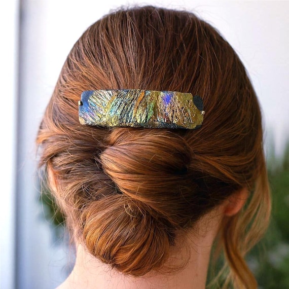 One-of-a-kind organic hair barrette