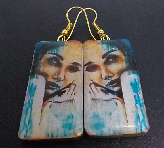 Ready to ship art earrings