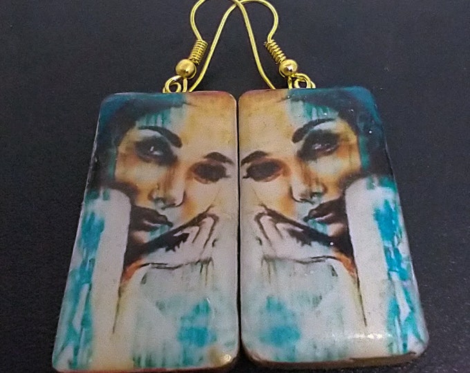 Ready to ship art earrings