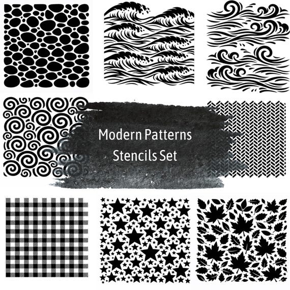 Reusable Mylar Stencil Set  •  Modern Patterns