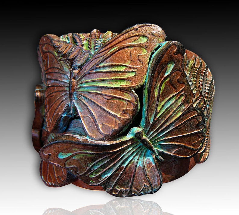 Adi/'s butterflies polymer clay cuff bracelet