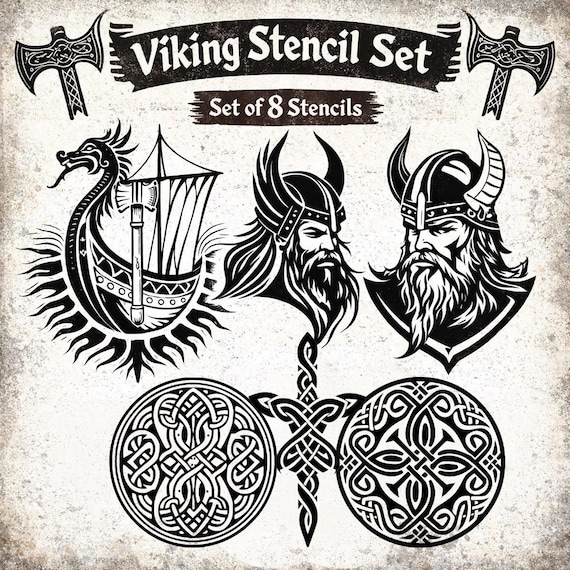 Reusable Norse & Celtic Stencils Set • 8 Knot Designs