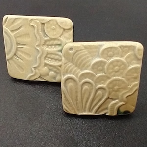 Ceramic ivory-glazed rings