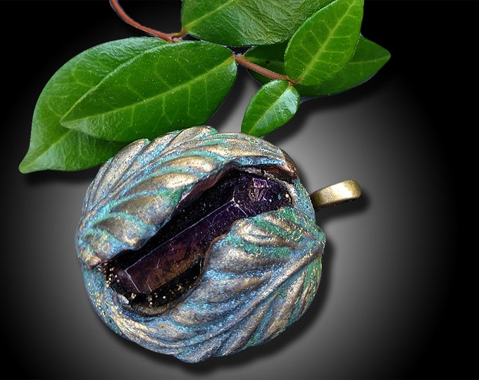 Vintage polymer clay pendant