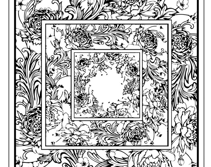 Baroque frame silicone clear stamp