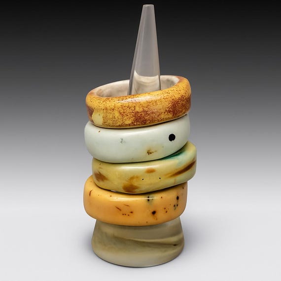 Handmade Ceramic Rings – Size 9 – Earthy Glazed Statement Bands – Sold Individually or as a Set