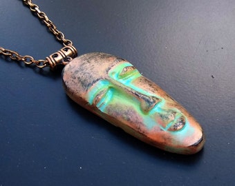 Tribal polymer clay pendant