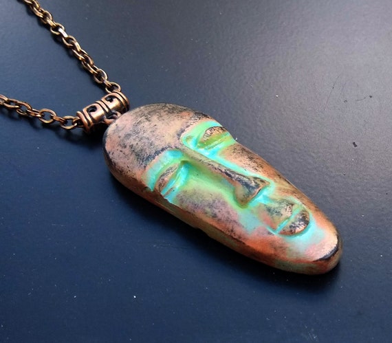 Tribal polymer clay pendant