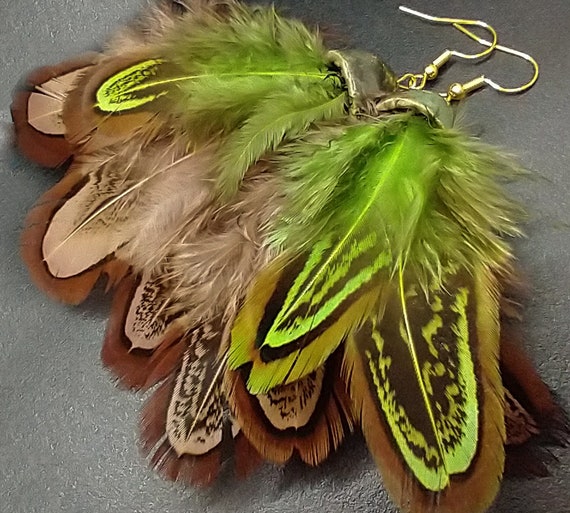 One-of-a-kind feathers earrings