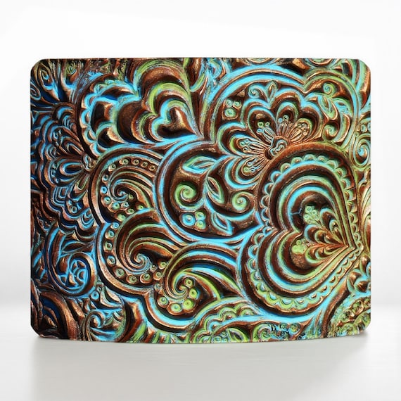 Polymer Clay Patina Cuff Bracelet | Magnetic Closure | 2in Wide | Rustic Boho Statement Jewelry