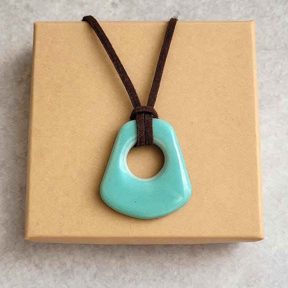 Handmade ceramic one-of-a-kind designer ring and pendant