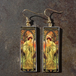 Brincos de cerâmica plástica Art Nouveau