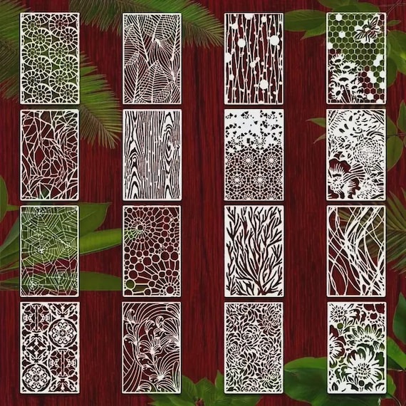Nature-Inspired Laser Cut Stencils – 7x11 Inches (18x28 cm)