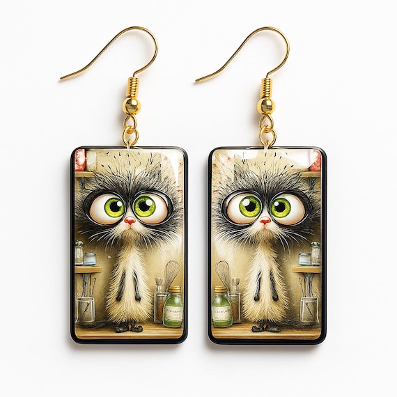 Handmade Polymer Clay Earrings – Original Image Transfer • Resin-Sealed • Hypoallergenic