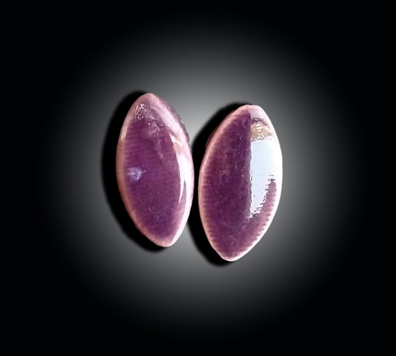 Purple ceramic stud earrings