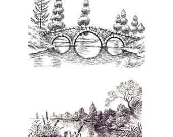 Countryside silicone clear stamps