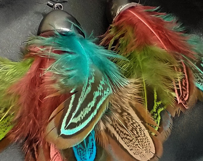 One-of-a-kind feathers earrings