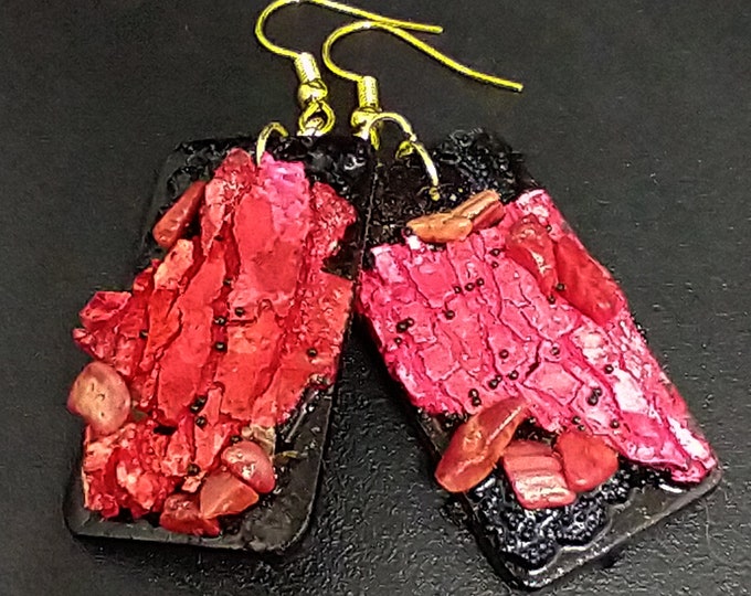 One-of-a-kind organic distressed earrings