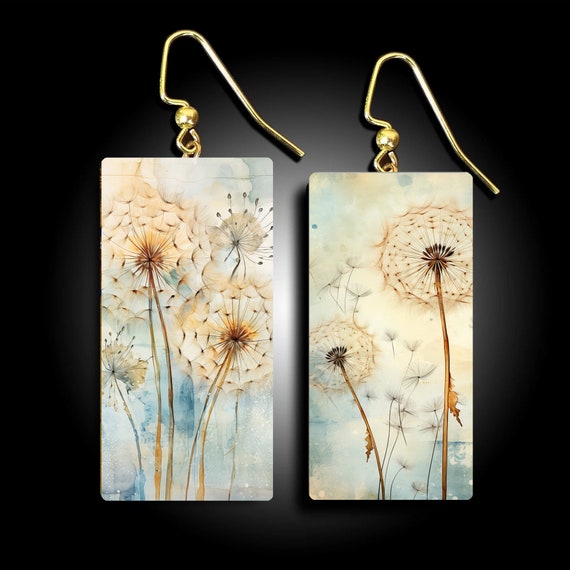 LIMITED dandelions polymer clay earrings