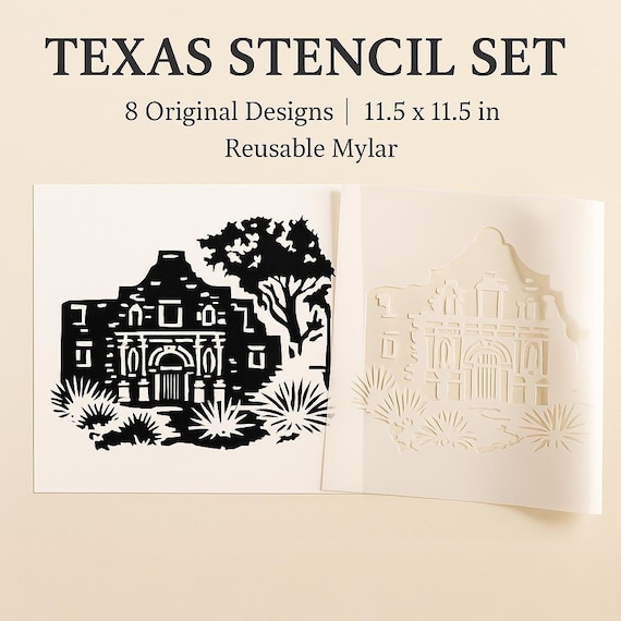 Texas Stencil Set – Large 11.5” Original Texas Stencil Collection (Set of 6 + 1 free)