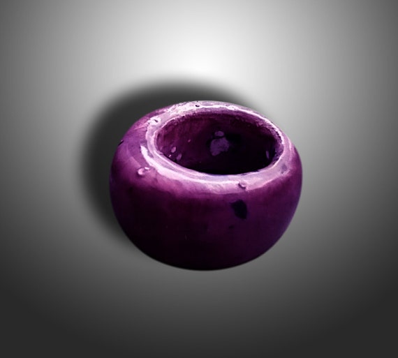 Ceramic asymmetrical chunky blue ring