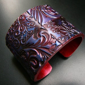 Oxidized copper polymer clay cuff bracelet image 2