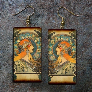 Brincos de cerâmica plástica Art Nouveau