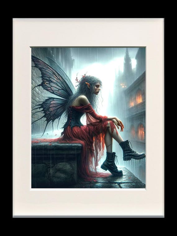 Forgotten Fairy of the Rain – Gothic Fantasy Art Print and Gifts