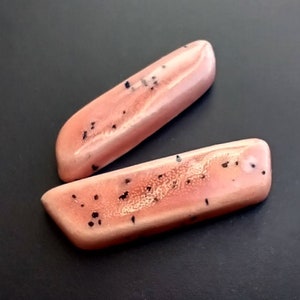 One-of-a-kind asymmetrical ceramic stud earrings
