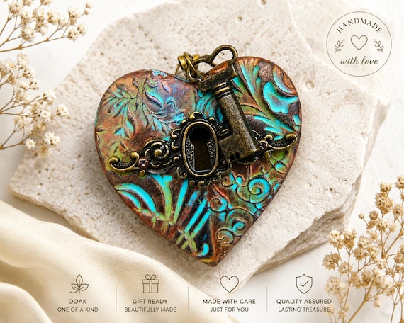 The key to my heart pendant with patina